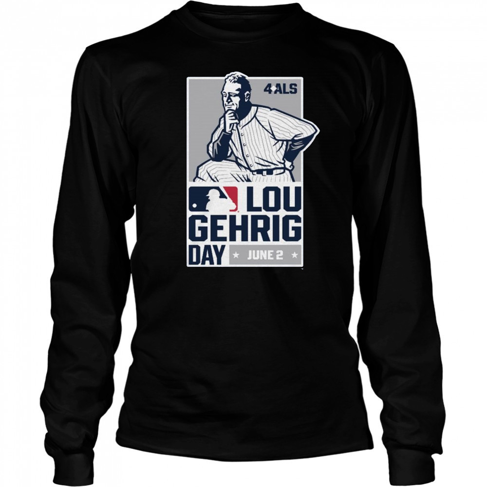 Major League Baseball Celebrates Lou Gehrig Day With 4 ALS June 2 2025 Logo t-shirt Long Sleeved