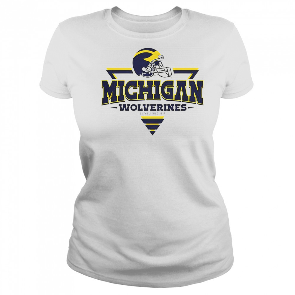 Michigan Wolverines Football Triangle Helmet T-Shirt Women's T-shirt