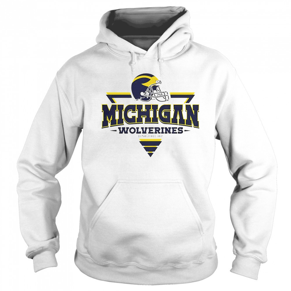 Michigan Wolverines Football Triangle Helmet T-Shirt Hoodie