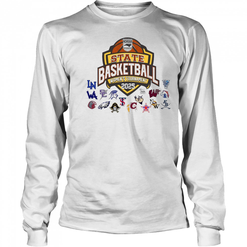 NCHSAA State Basketball Women’s Tournament 2025 All Teams Art Shirt Long Sleeved