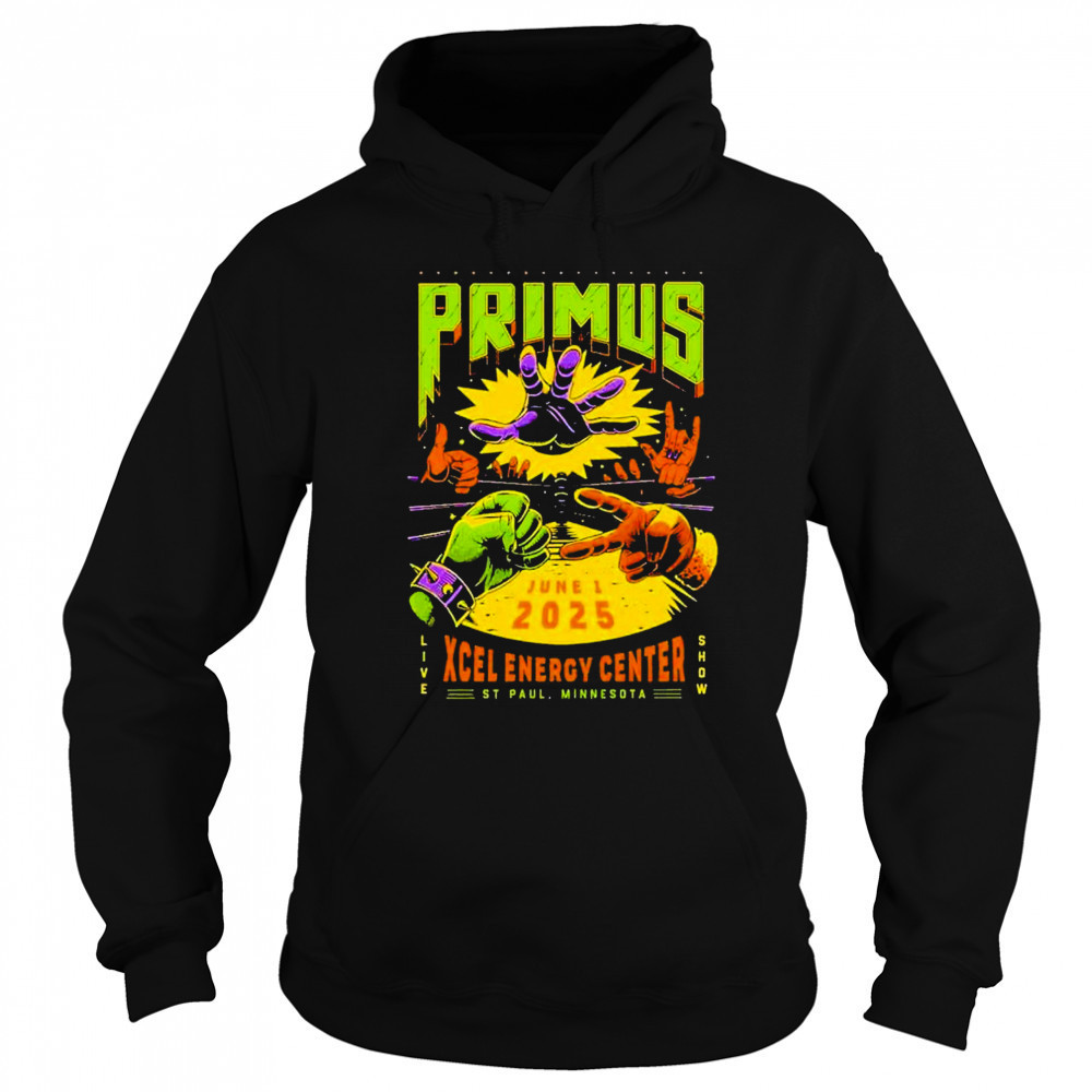 Primus Concert Poster In Saint Paul MN On June 1st 2025 At Xcel Energy Center shirt Hoodie