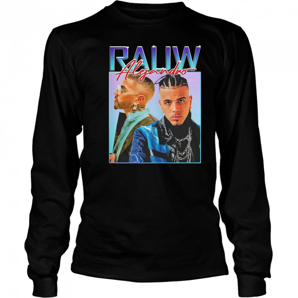 Rauw Alejandro vintage rap music raúl alejandro ocasio ruiz retro t-shirt Long Sleeved