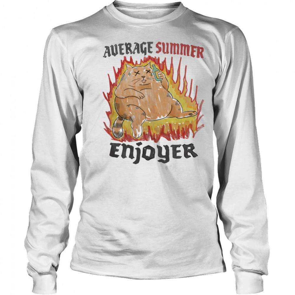 Cat average summer enjoyer shirt Long Sleeved