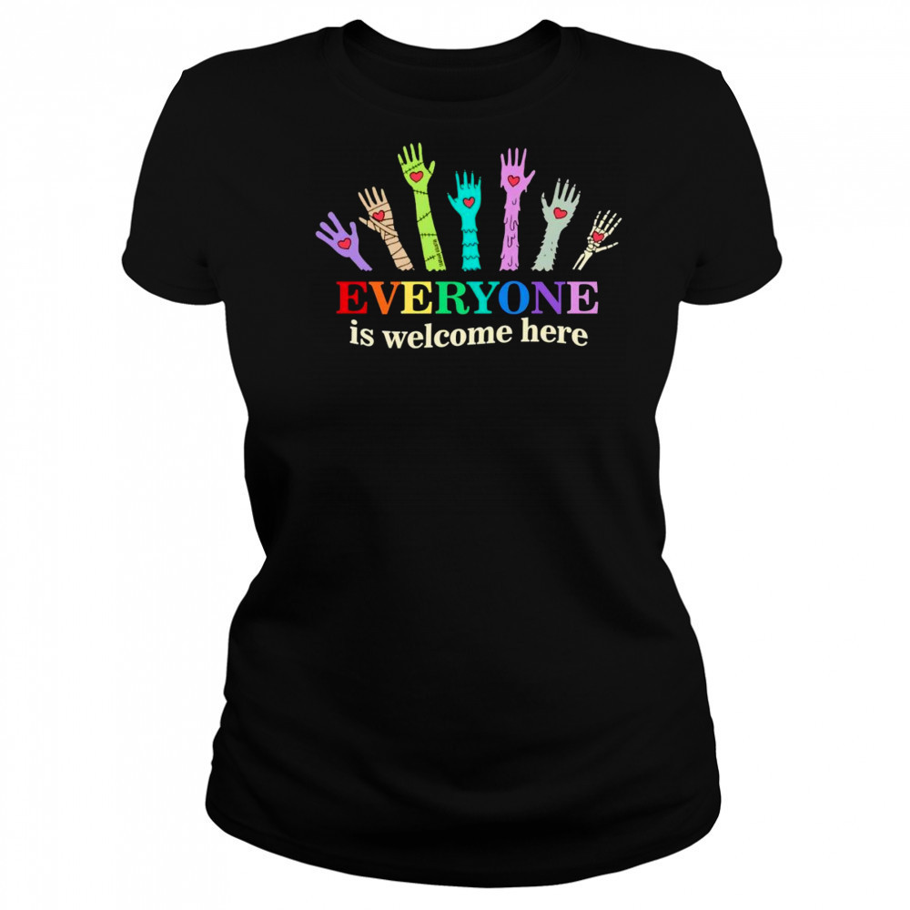 Everyone is welcome here LGBT Pride hand shirt Women's T-shirt
