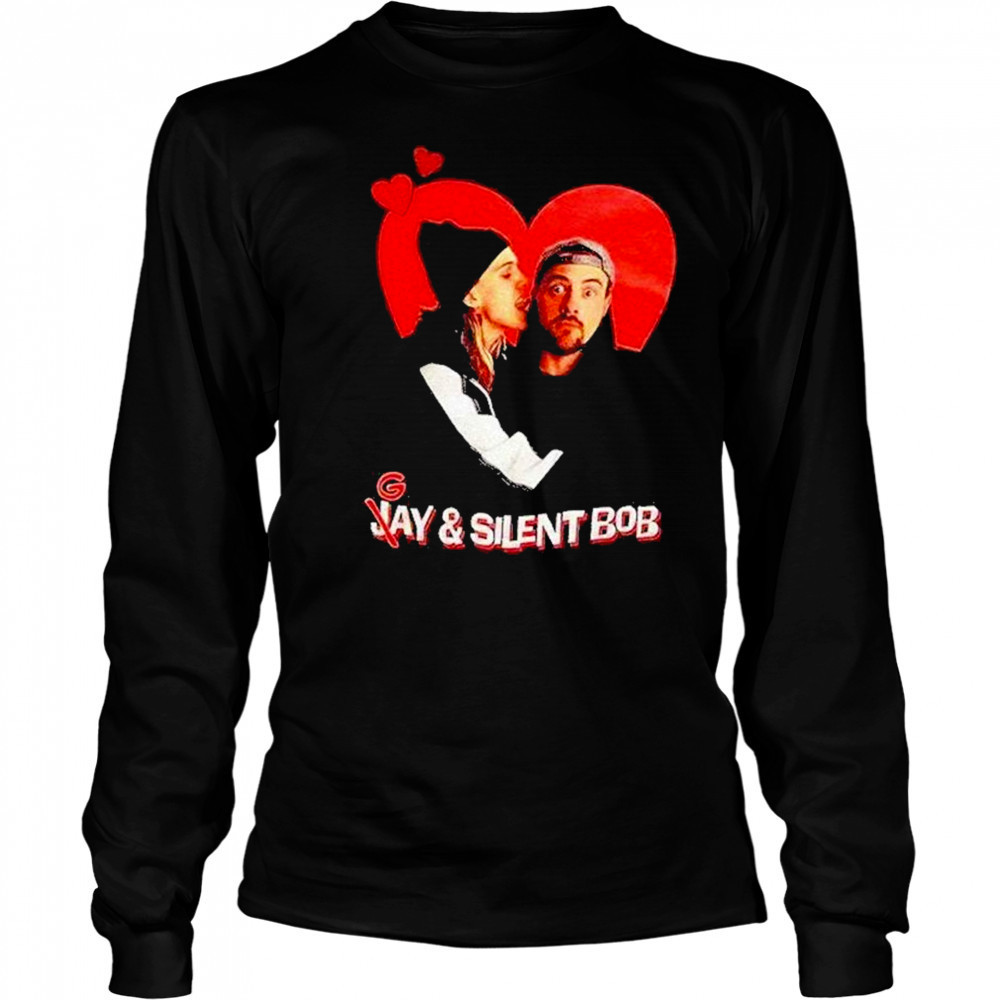 Gay And Silent Bob In Heart Shirt Long Sleeved