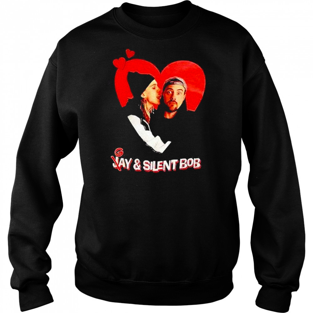 Gay And Silent Bob In Heart Shirt Sweatshirt