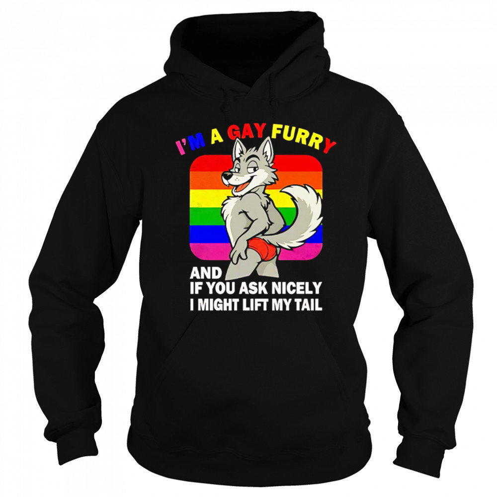 I’m A Gay Furry And If You Ask Nicely I Might Lift My Tail shirt Hoodie