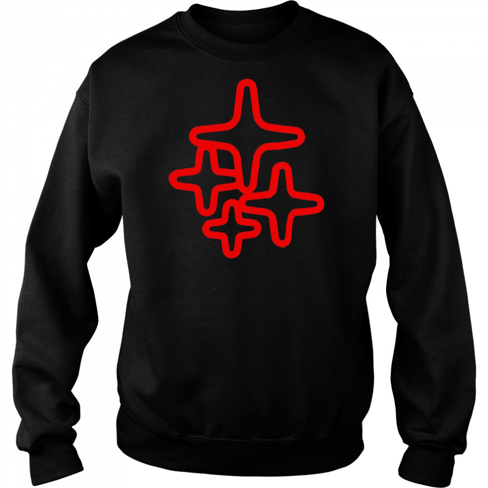 Red 4 star T shirt Sweatshirt