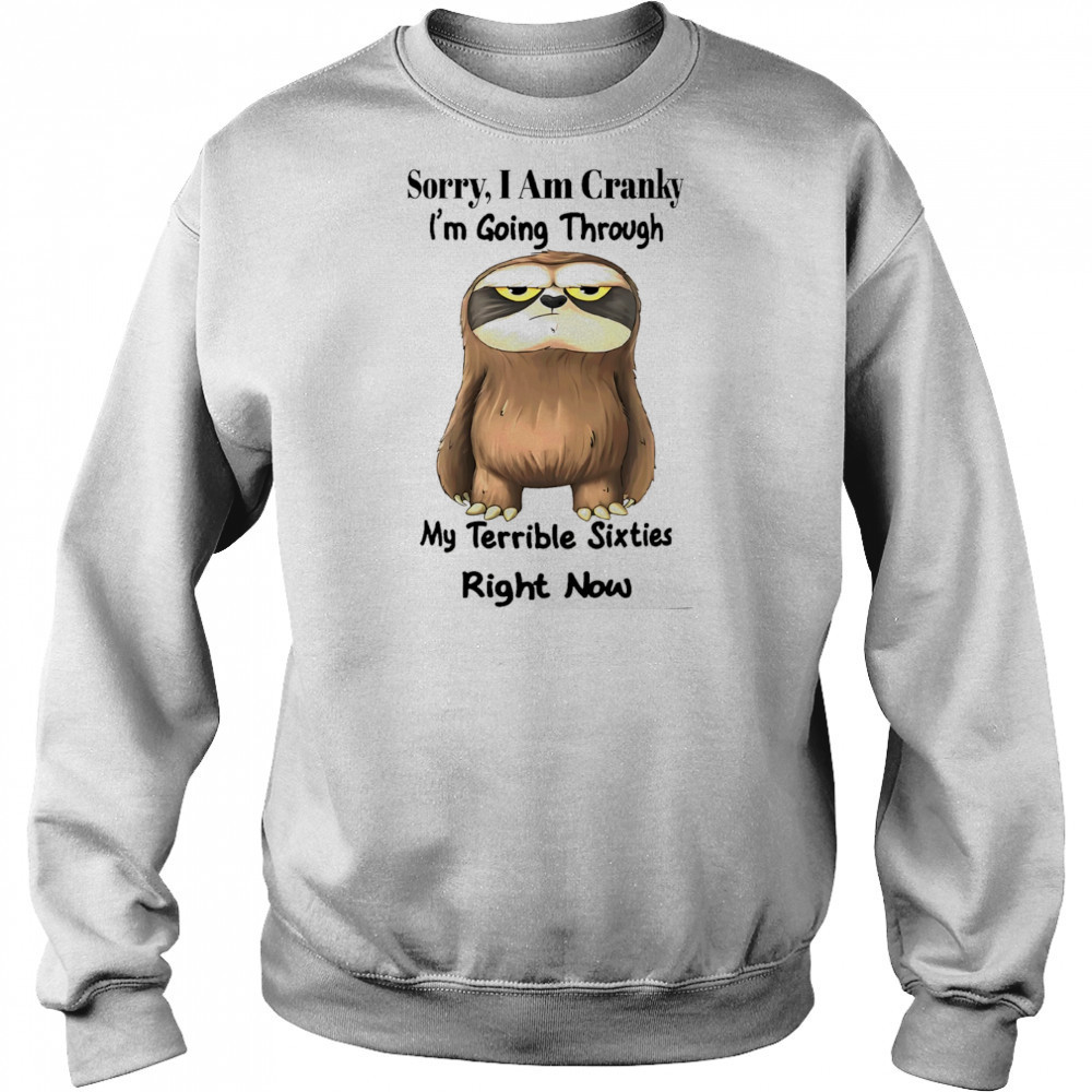 Sloth sorry I am cranky I’m going through my terrible sixties right now shirt Sweatshirt