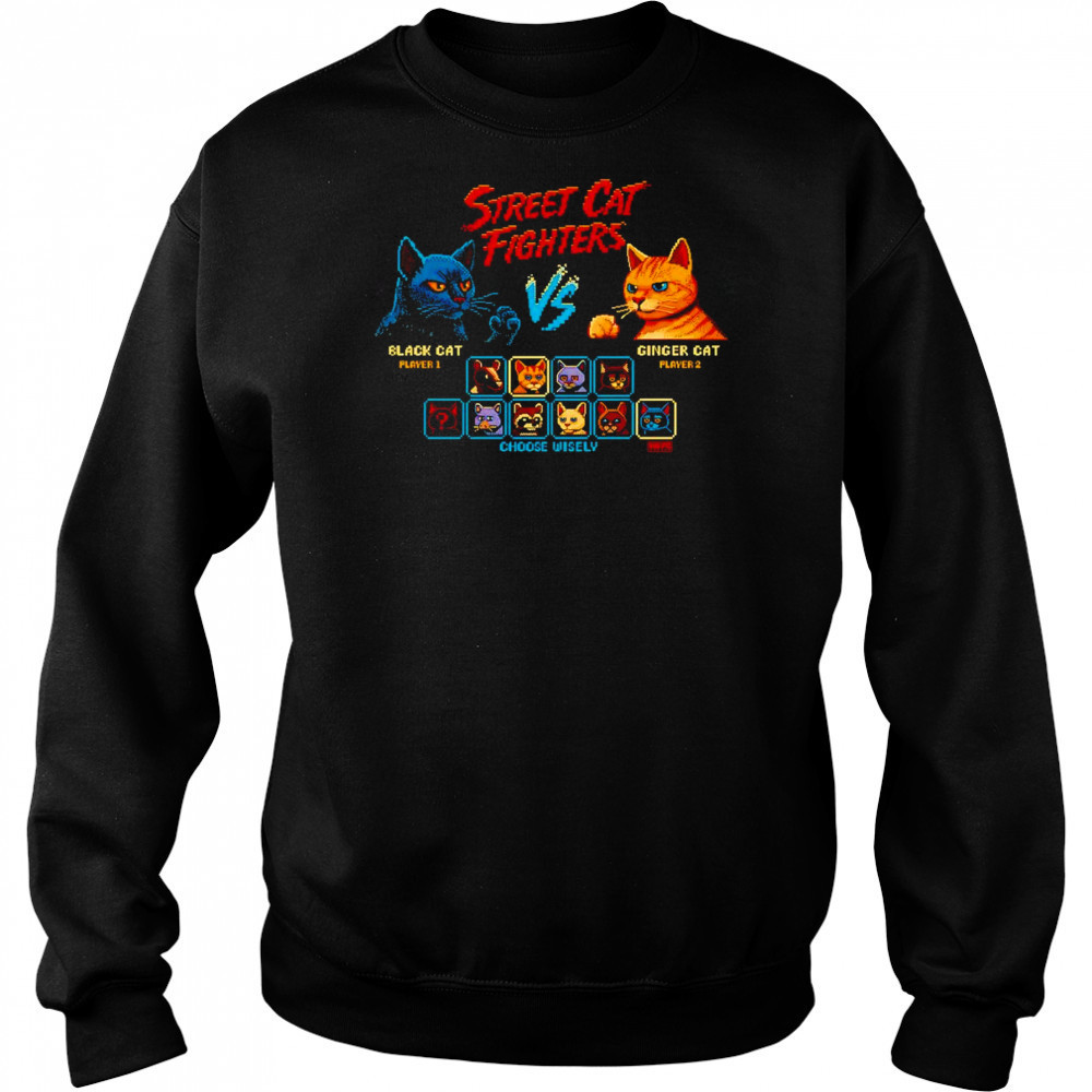 Street cat fighters black cat vs ginger cat shirt Sweatshirt
