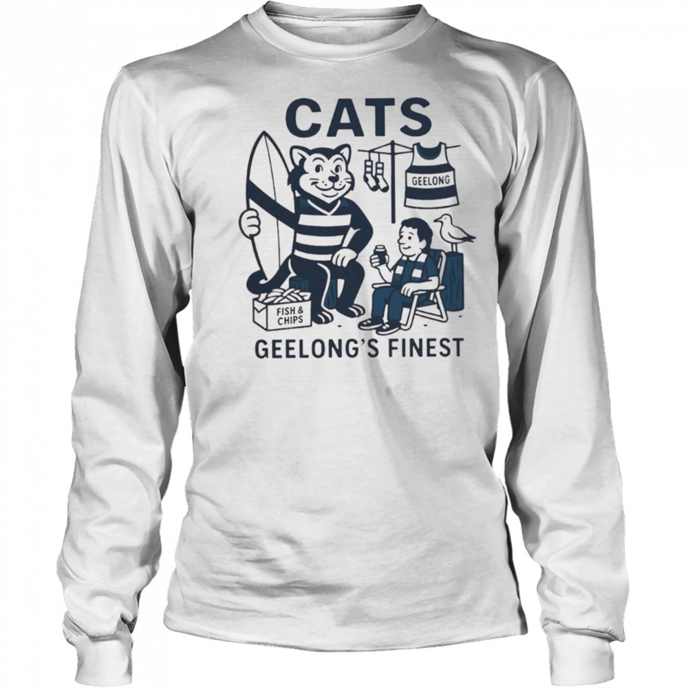 Cats Geelong’s finest cartoon shirt Long Sleeved