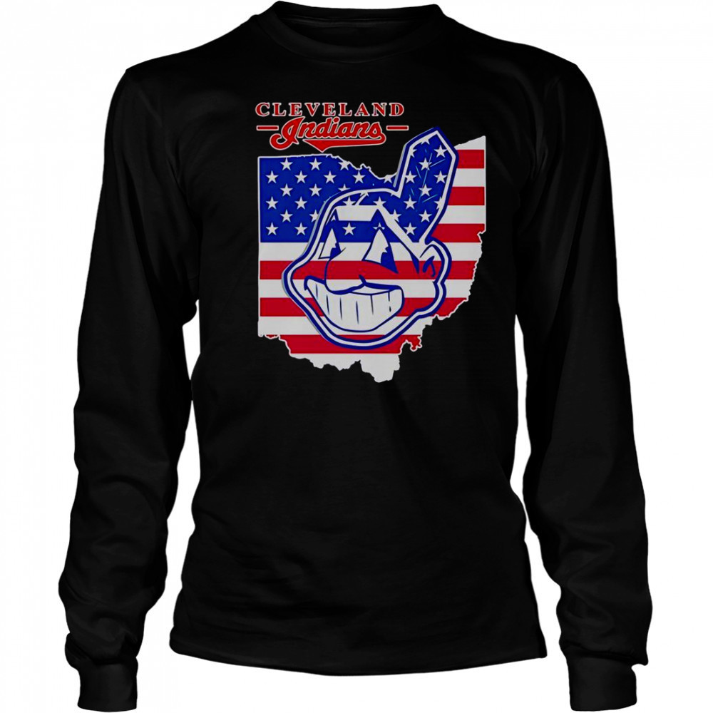 Cleveland Indians Map T-Shirt Long Sleeved