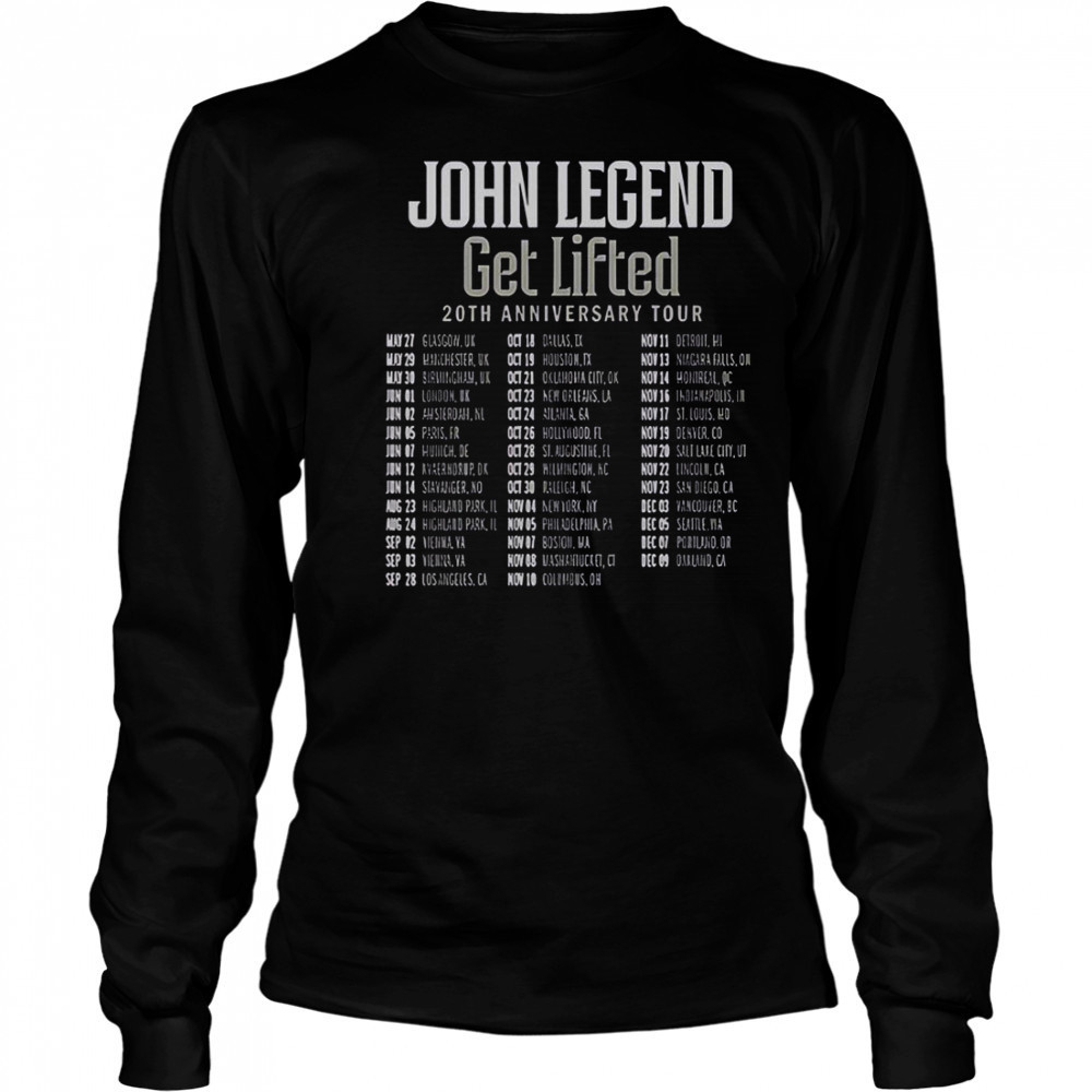 John Legend Get Lifted 20th Anniversary World Tour 2025 T-Shirt Long Sleeved