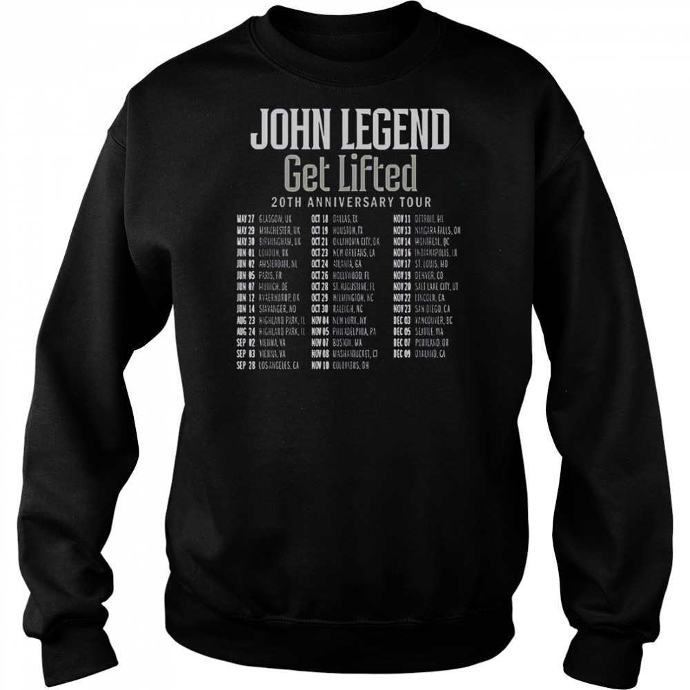 John Legend Get Lifted 20th Anniversary World Tour 2025 T-Shirt Sweatshirt