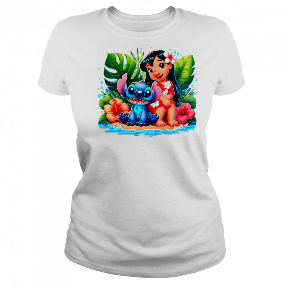 Lilo Stitch Summer Vibes Watercolor Splash shirt Women's T-shirt