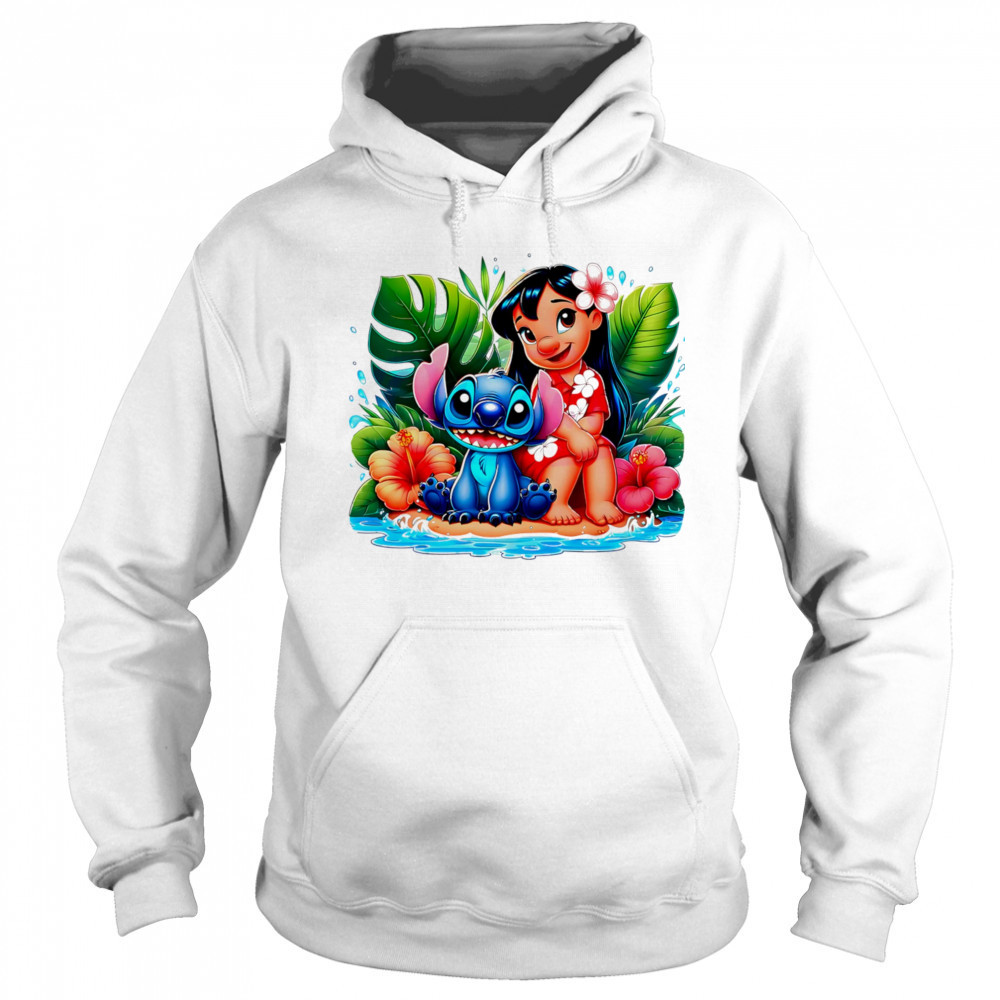 Lilo Stitch Summer Vibes Watercolor Splash shirt Hoodie