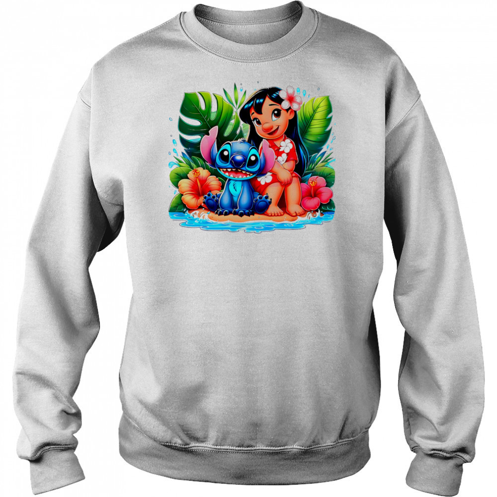 Lilo Stitch Summer Vibes Watercolor Splash shirt Sweatshirt