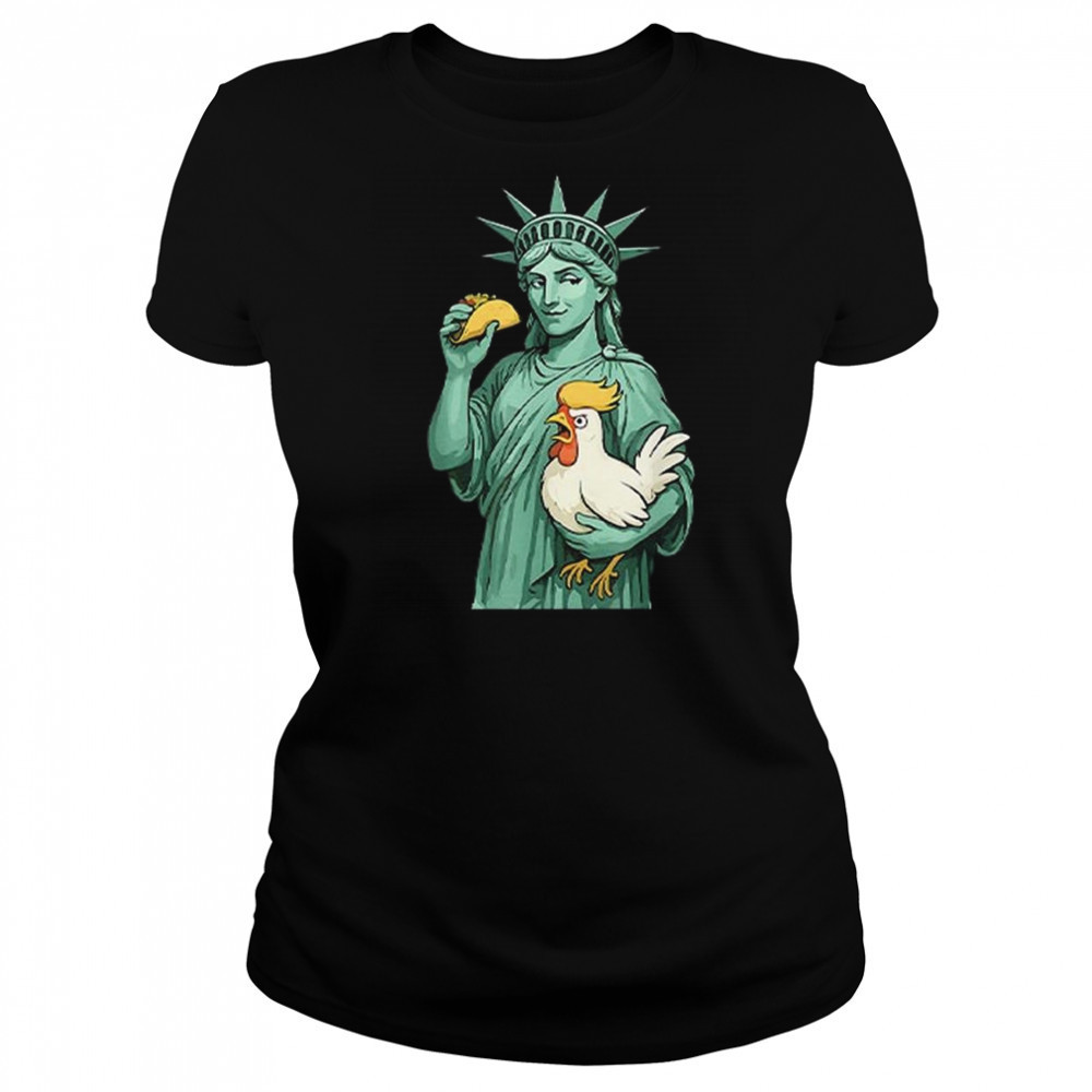 Statue Of Liberty TACO Trump Always Chickens Out Funny 2025 Shirt Women's T-shirt
