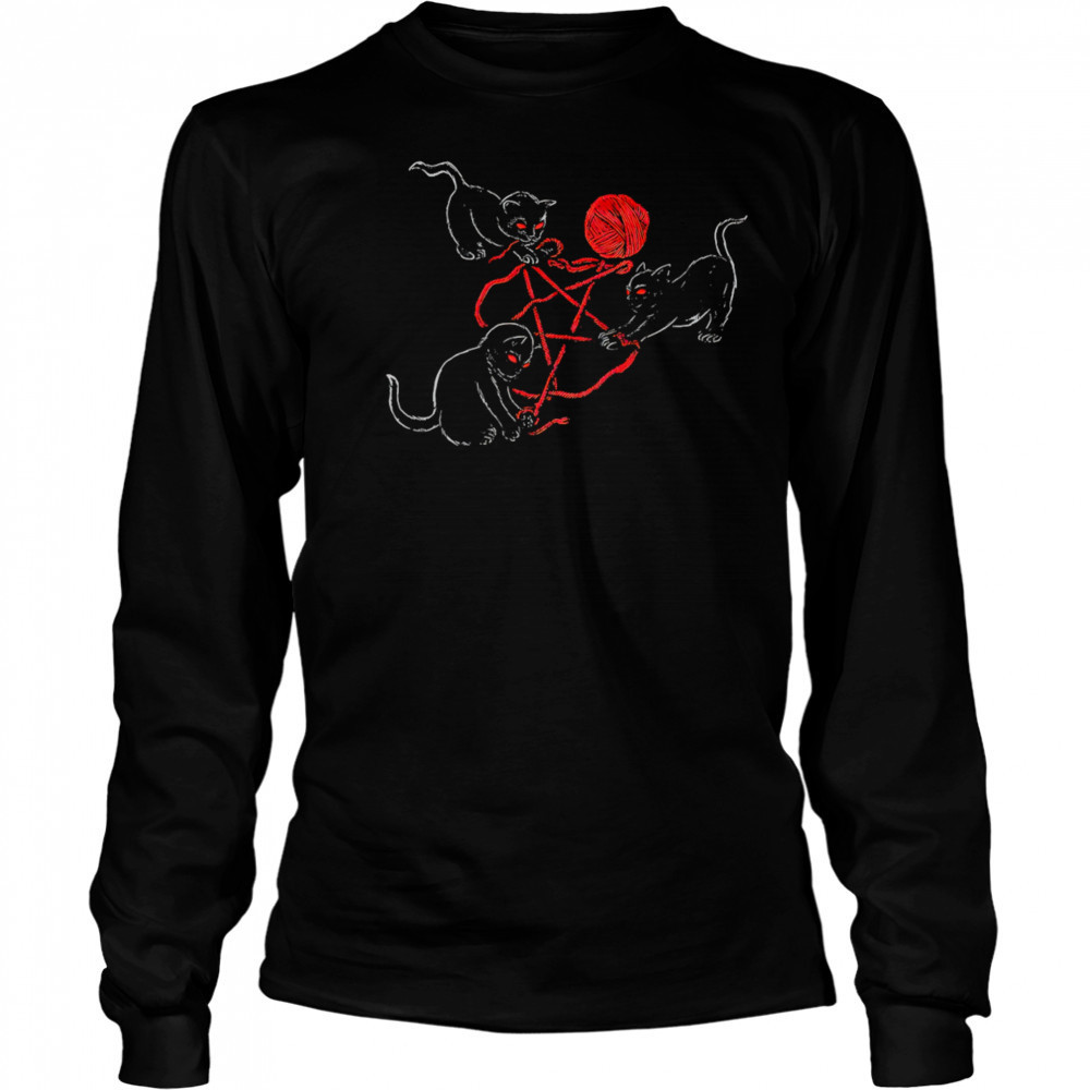 Demonic Cats star roll of wool shirt Long Sleeved