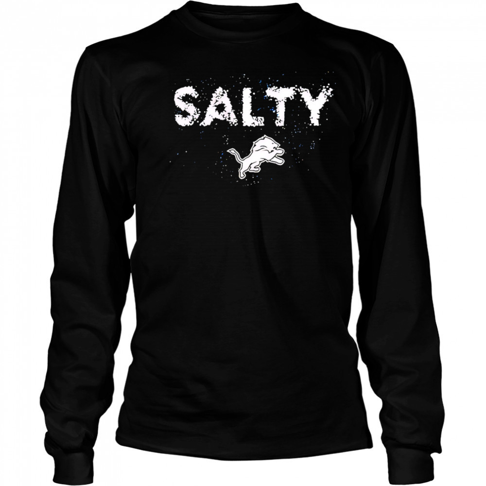 Detroit lions salty sports black 2025 shirt Long Sleeved