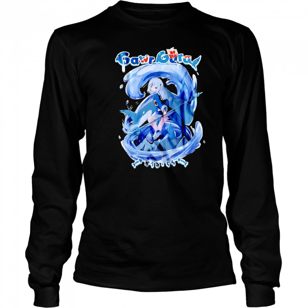 Gawr gura hololive vtuber shark shirt Long Sleeved
