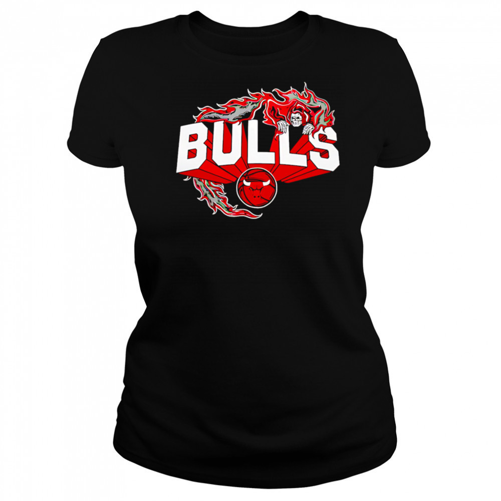 Flaming Grim Reaper Chicago Bulls logo shirt Women's T-shirt