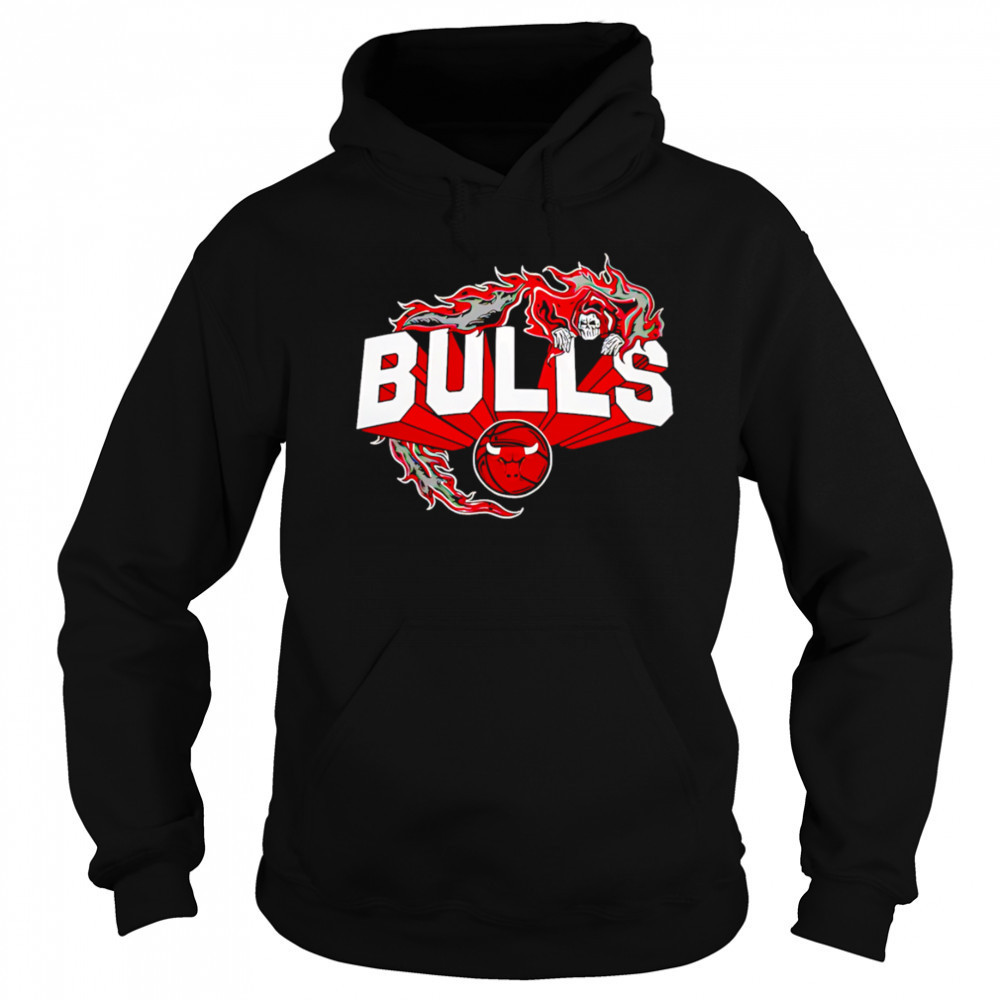 Flaming Grim Reaper Chicago Bulls logo shirt Hoodie
