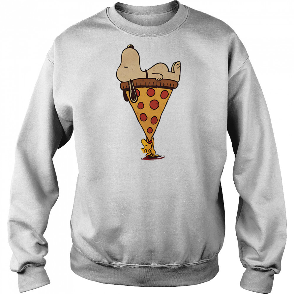 Gluttony Pizza Snoopy and Woodstock shirt Sweatshirt