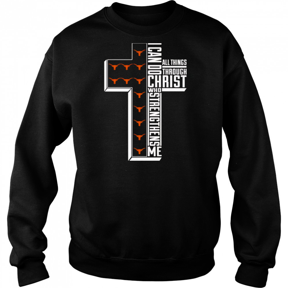 I can do all things through Christ who strengthens me Texas Longhorns softball logo shirt Sweatshirt