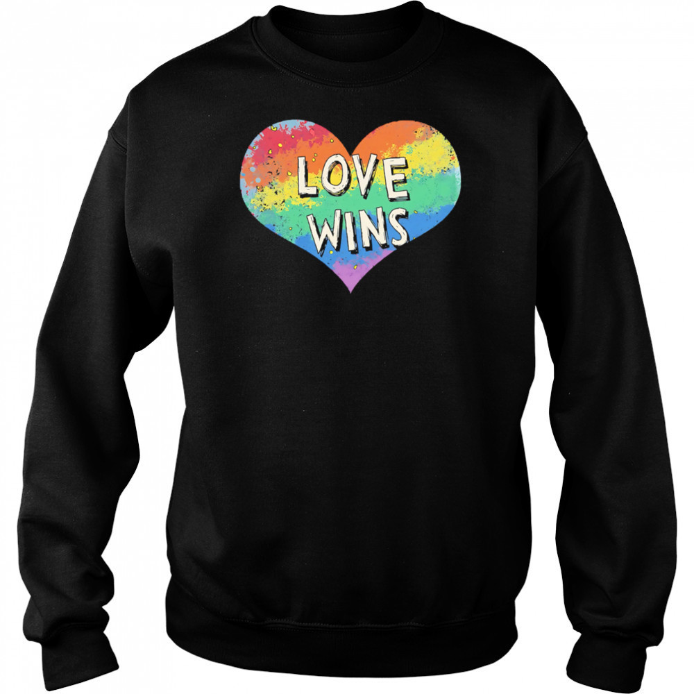Love wins heart pride shirt Sweatshirt