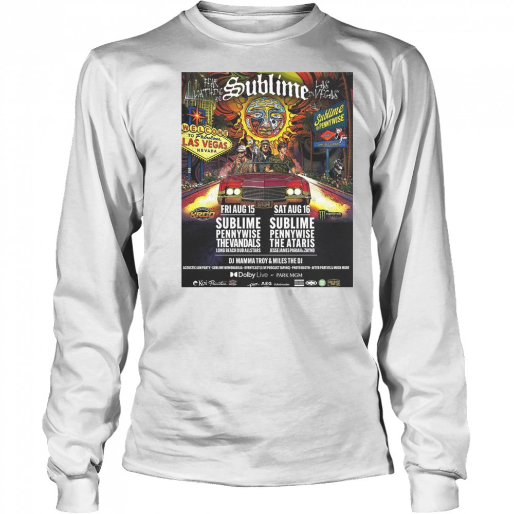 Official Sublime The Dolby Live In Las Vegas Tour August 15 2025 T-Shirt Long Sleeved