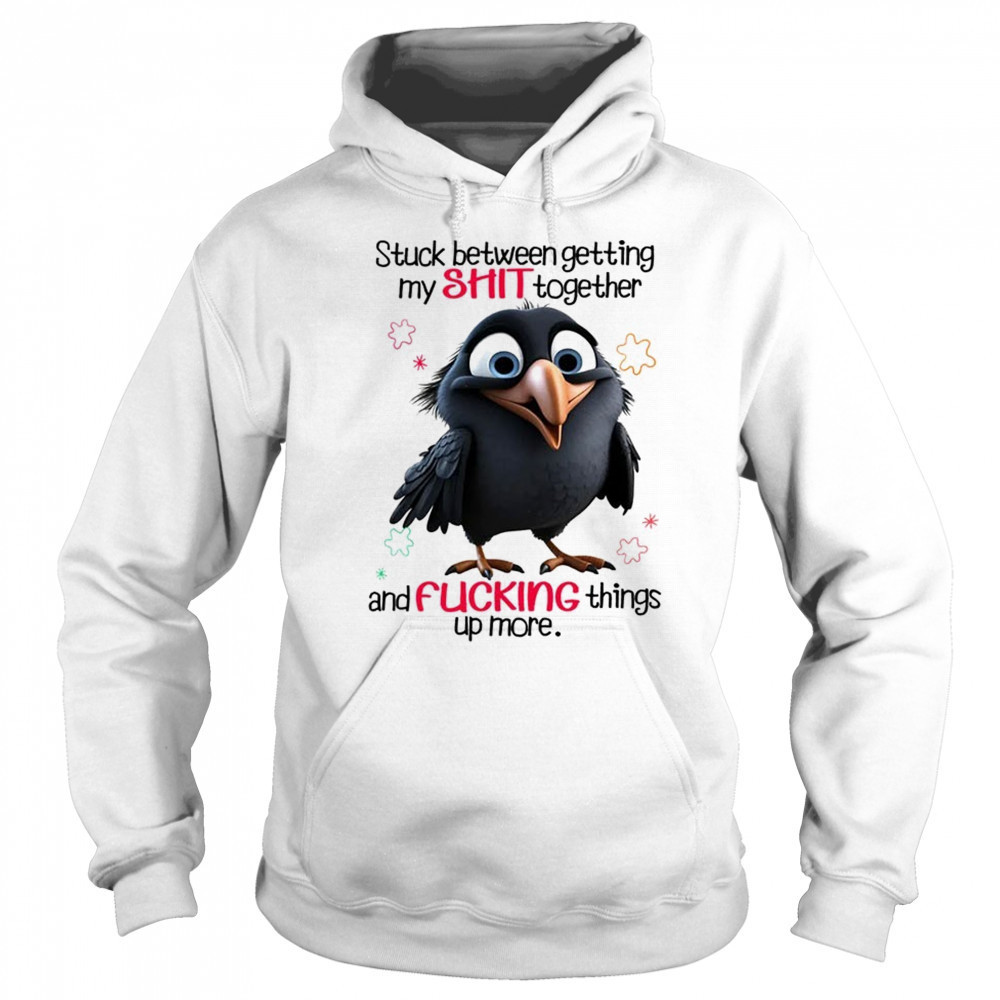 Raven stuck between getting my shit together and fucking things up more shirt Hoodie