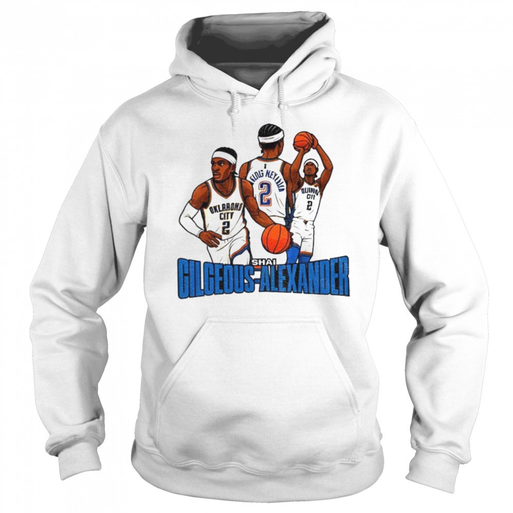 Shai Gilgeous Alexander #2 Oklahoma City Thunder NBA Basketball cartoon graphic shirt Hoodie