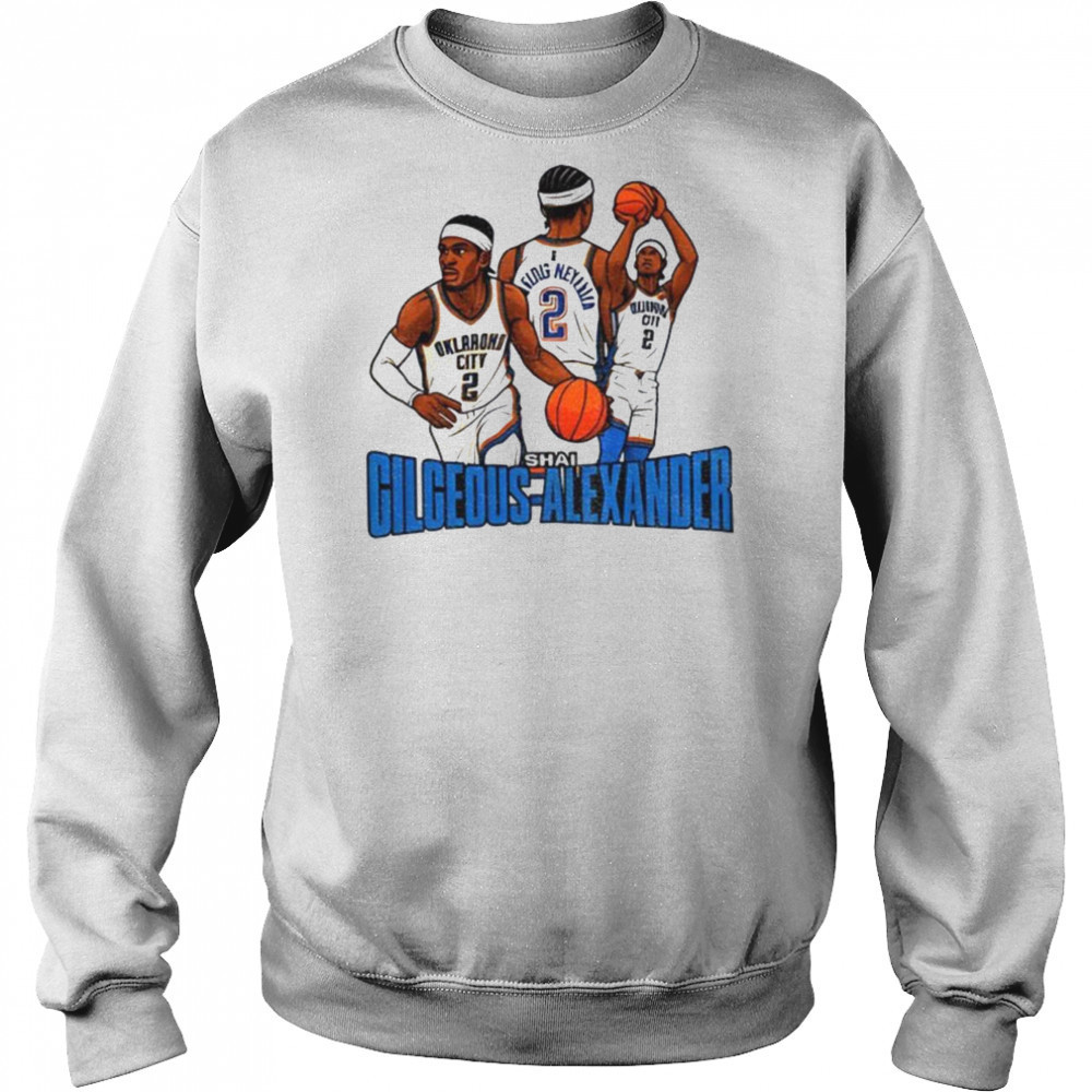 Shai Gilgeous Alexander #2 Oklahoma City Thunder NBA Basketball cartoon graphic shirt Sweatshirt