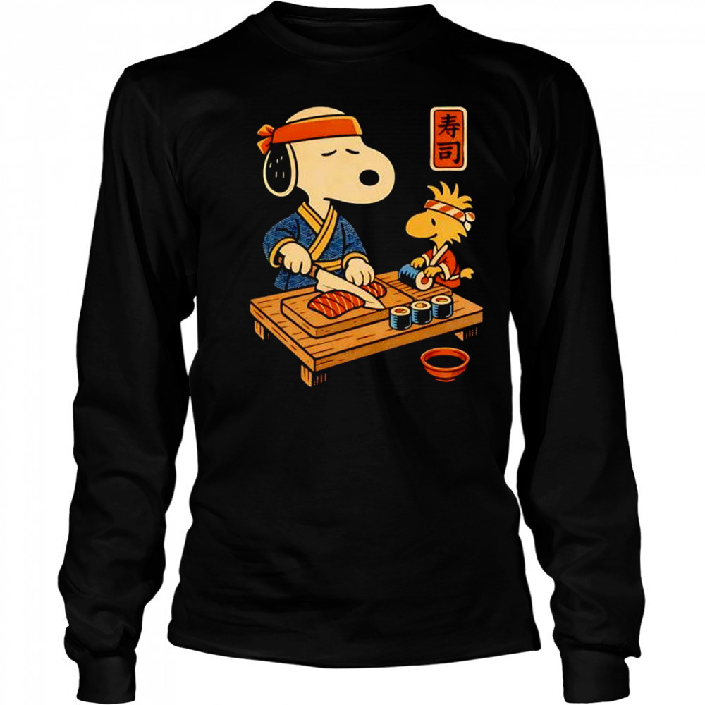 Snoopy and Woodstock sushi Japan food shirt Long Sleeved