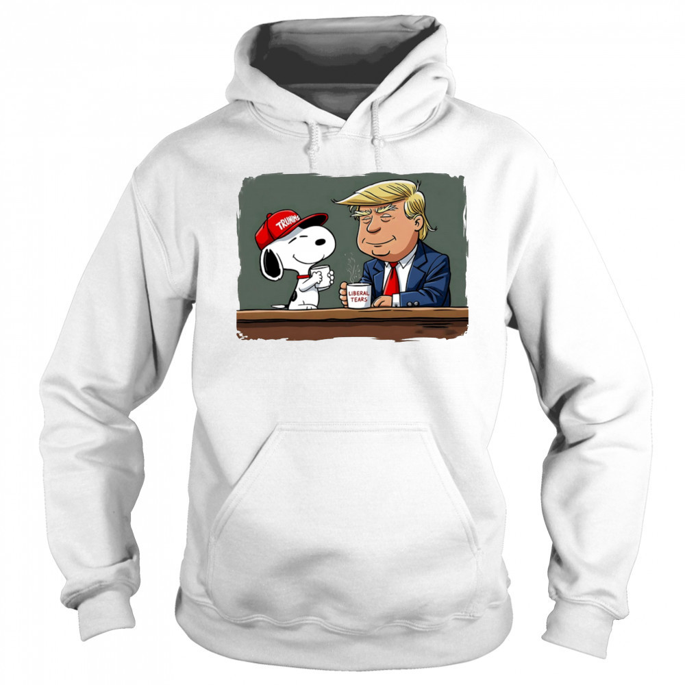 Snoopy Coffee Trump Cartoon Funny Graphic shirt Hoodie