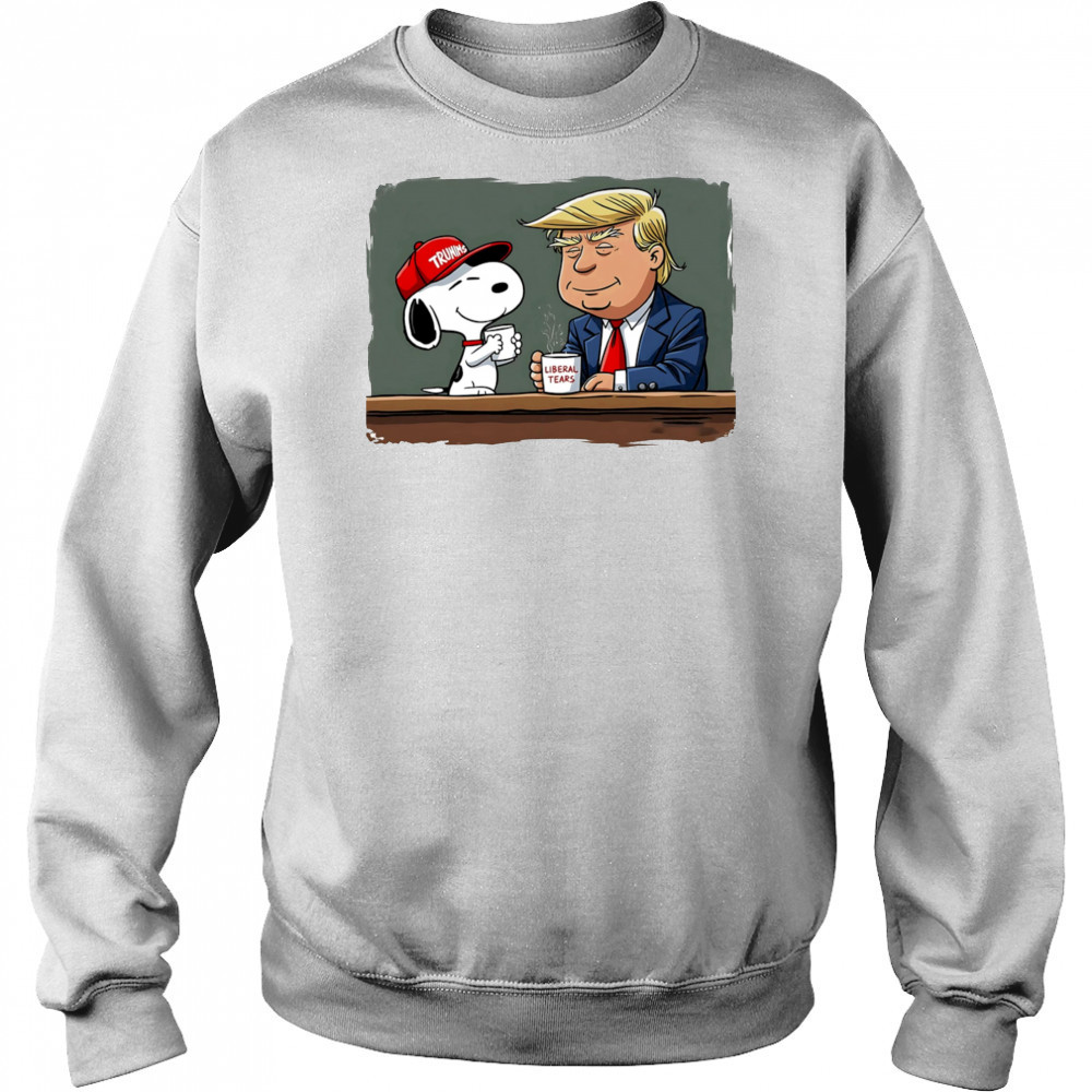 Snoopy Coffee Trump Cartoon Funny Graphic shirt Sweatshirt