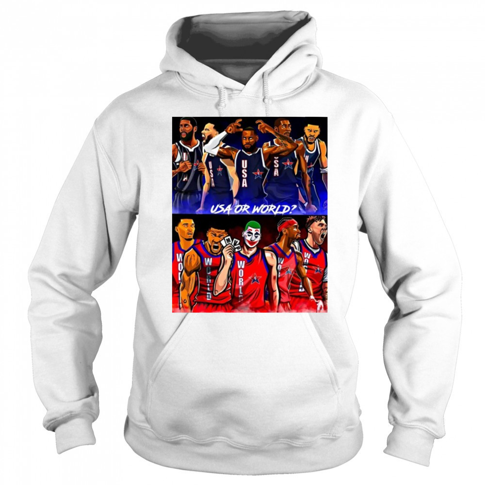 The NBA will officially roll out a USA vs WORLD format for all shirt Hoodie