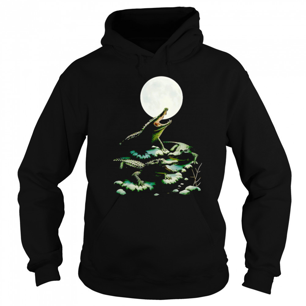 Three alligator moon shirt Hoodie