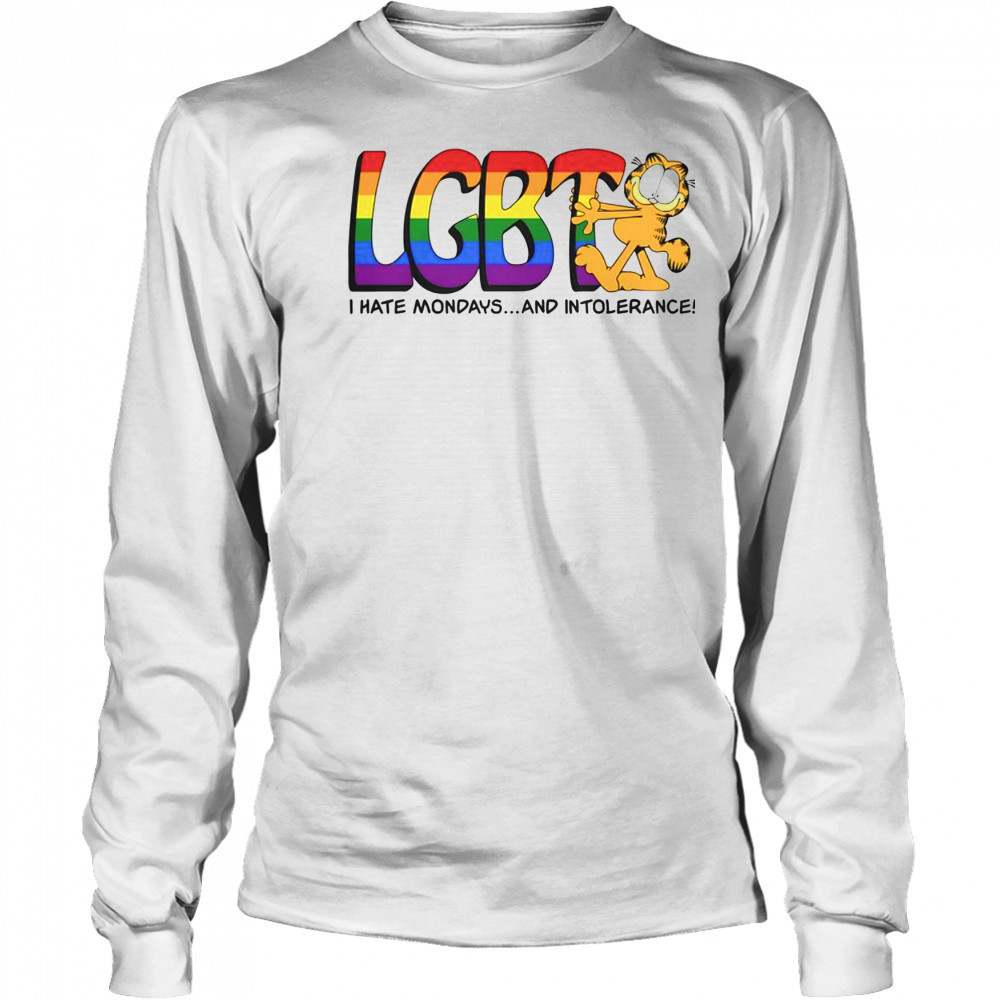 Top LGBT I Hate Mondays And Intolerance Garfield T-Shirt Long Sleeved