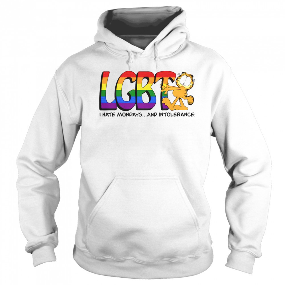Top LGBT I Hate Mondays And Intolerance Garfield T-Shirt Hoodie