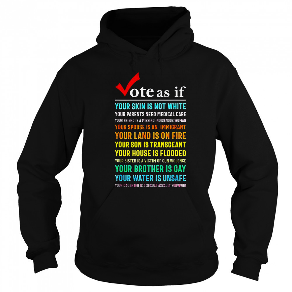 Top Vote As If Your Skin Is Not White Your Parents Need Medical Care T-Shirt Hoodie