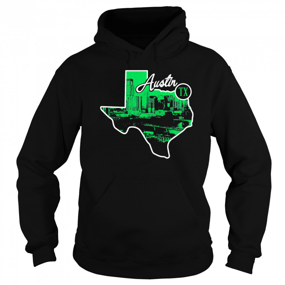 Austin State Skyline Map shirt Hoodie
