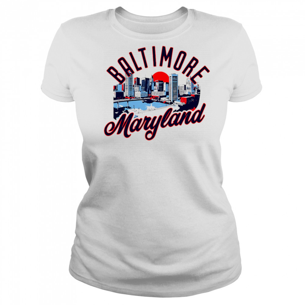 Baltimore Maryland Skyline Sunset shirt Women's T-shirt