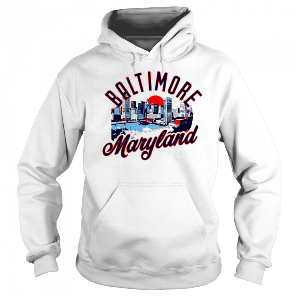 Baltimore Maryland Skyline Sunset shirt Hoodie