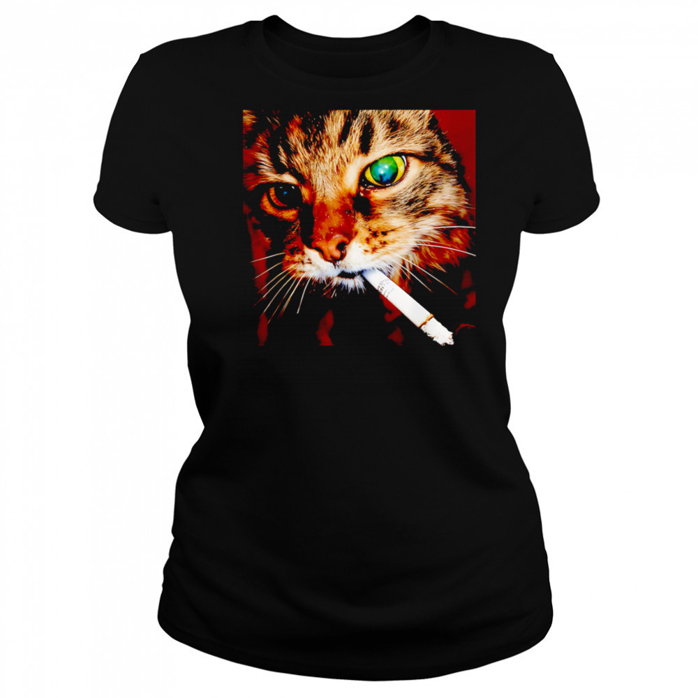 Cat Smoking funny meme shirt Women's T-shirt