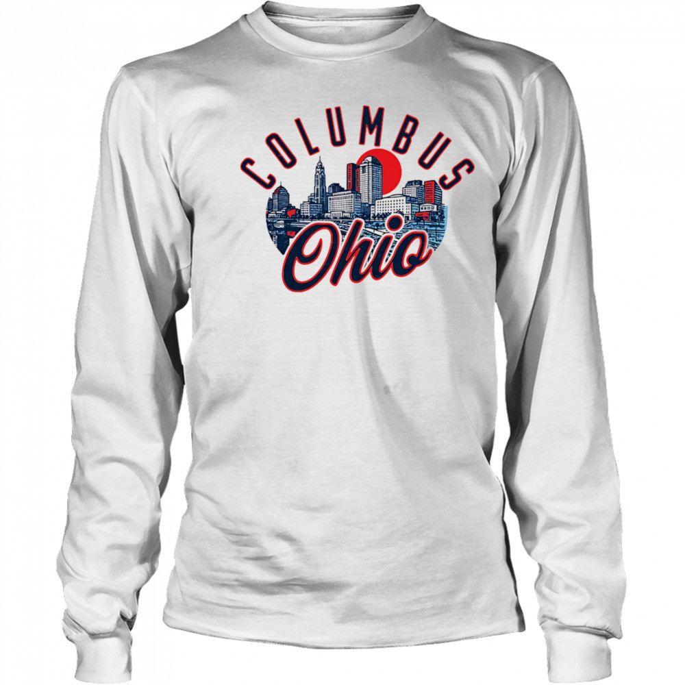 Columbus Ohio Skyline Sunset shirt Long Sleeved
