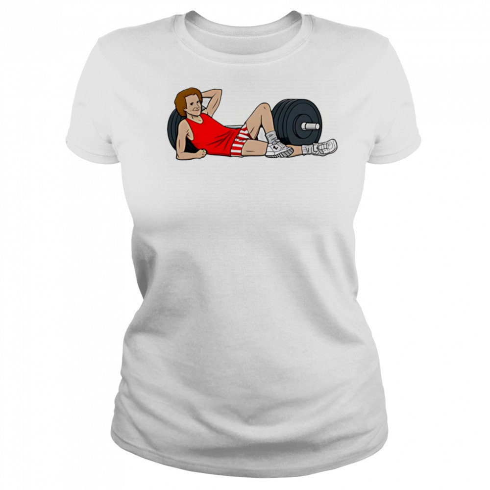 Dadman walking wearing richard simmons gym shirt Women's T-shirt