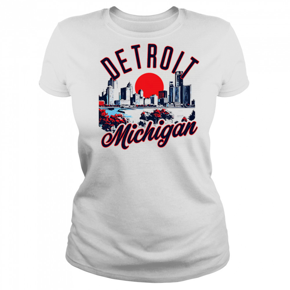 Detroit Michigan Skyline Sunset shirt Women's T-shirt
