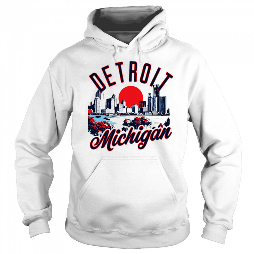 Detroit Michigan Skyline Sunset shirt Hoodie